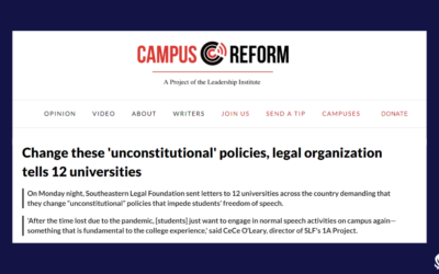 Campus Reform: Change these ‘unconstitutional’ policies, legal organization tells 12 universities
